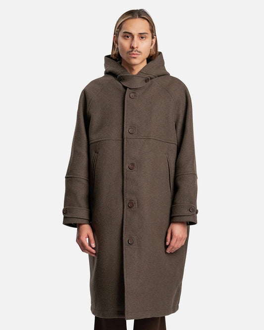 Our Legacy Men's Jackets Duffel in Moss Green Abbey Melton