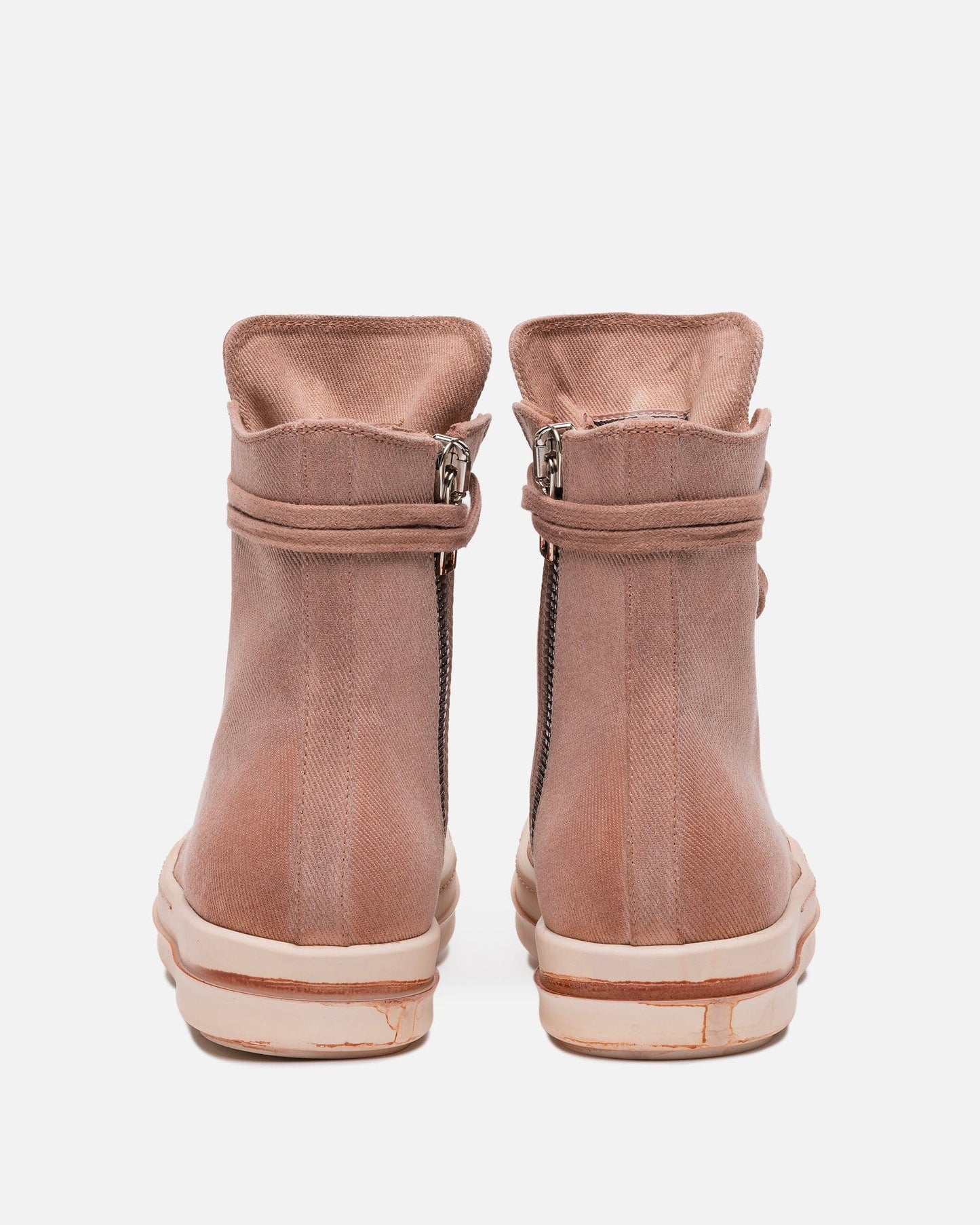 Rick Owens DRKSHDW Men's Sneakers Dyed Denim Ramones in Faded Pink/Pink