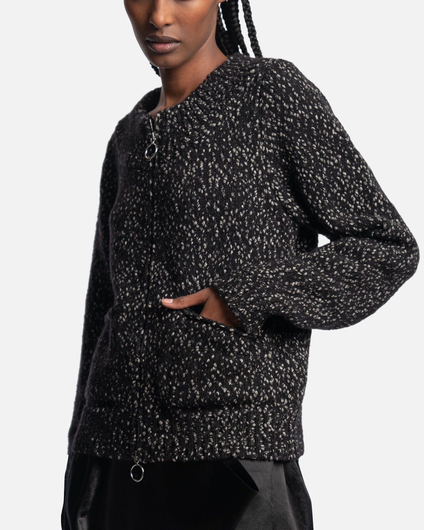 NAMACHEKO Women Sweaters Eannatum Zip Cardigan in Black