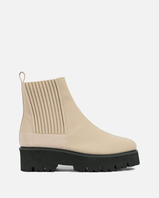 Pleats Please Issey Miyake Women Boots Easy Knit Boot in Beige