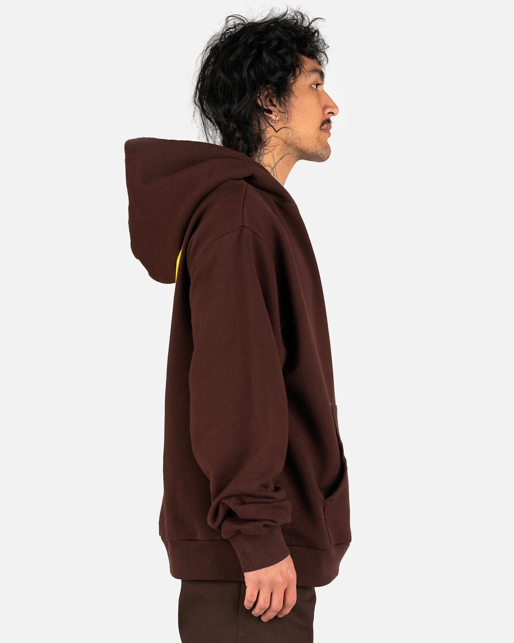 Marni Men's Sweatshirts 'El Diablito' Motif Hoodie in Black/Brown