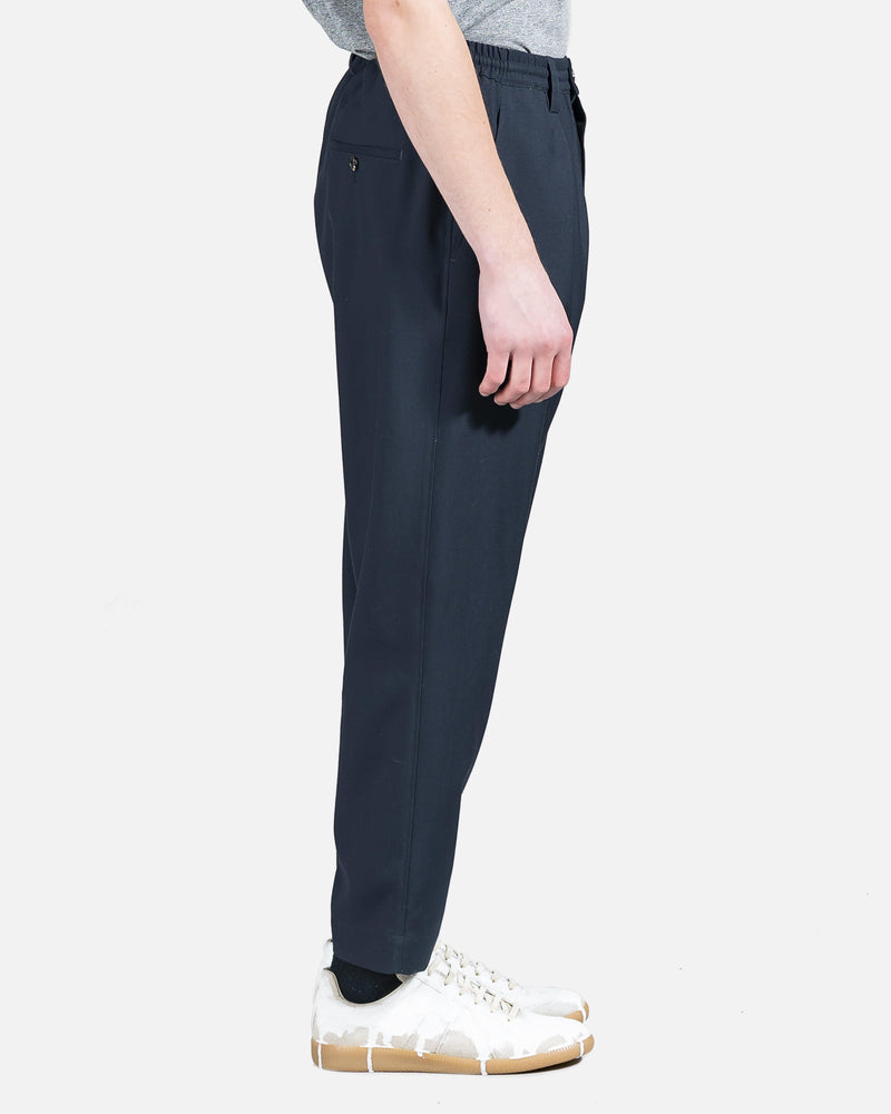 Marni Men's Pants Elasticated Waist Tapered Trousers in Navy
