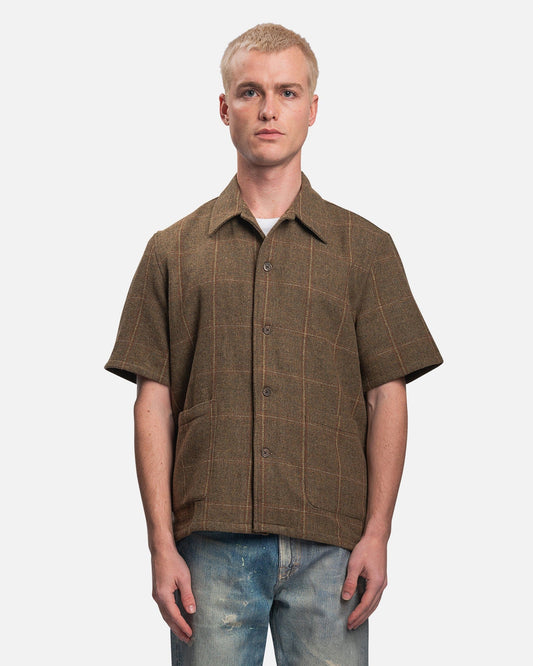 Our Legacy Men's Shirts Elder Shirt Shortsleeve in Moor Check Country Wool