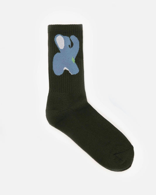 JW Anderson Men's Socks Elephant Short Ankle Socks in Forest Green