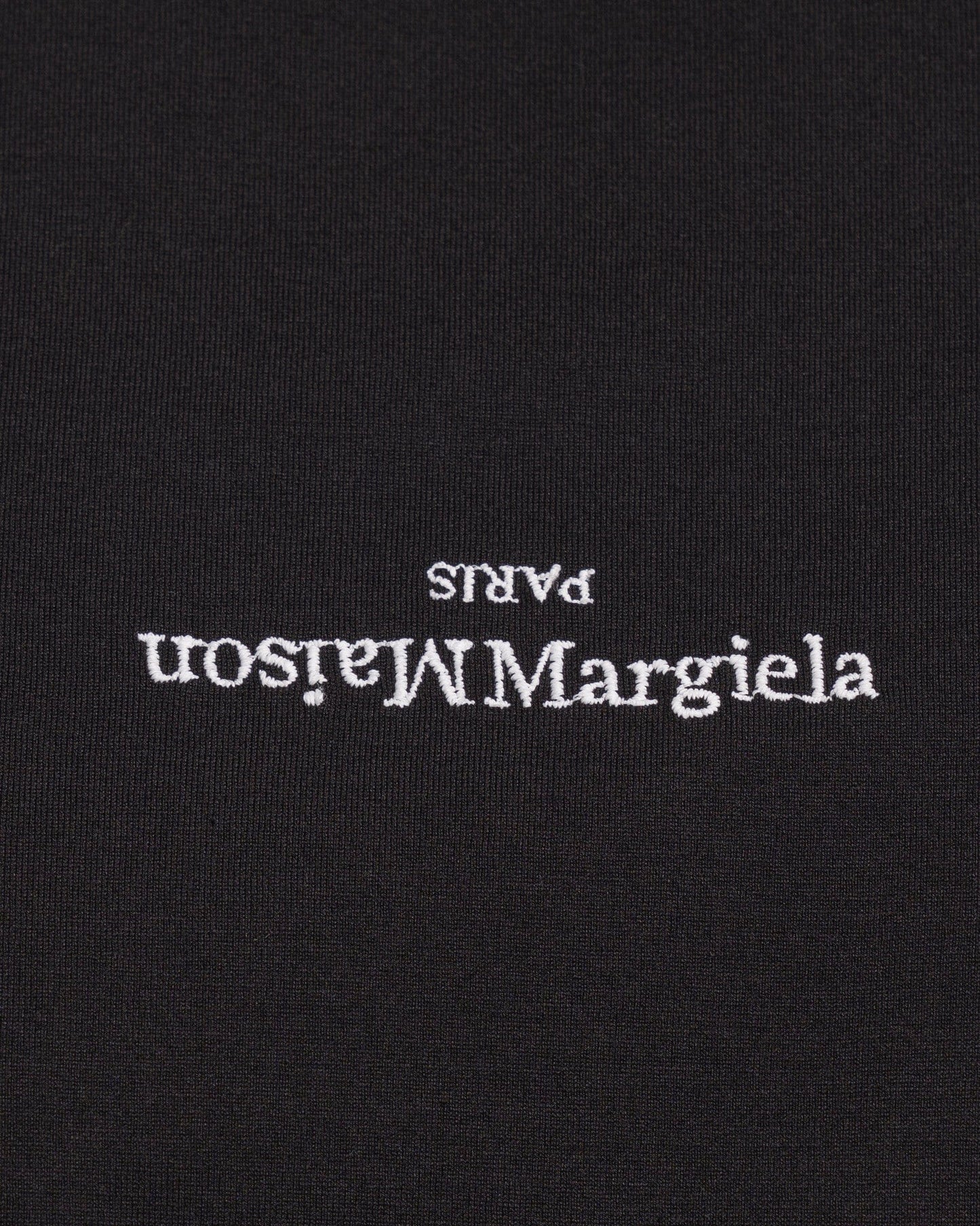 Maison Margiela Men's T-Shirts Embroidered Logo T-Shirt in Black
