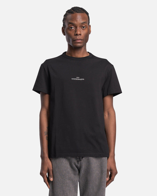 Maison Margiela Men's T-Shirts Embroidered Logo T-Shirt in Black