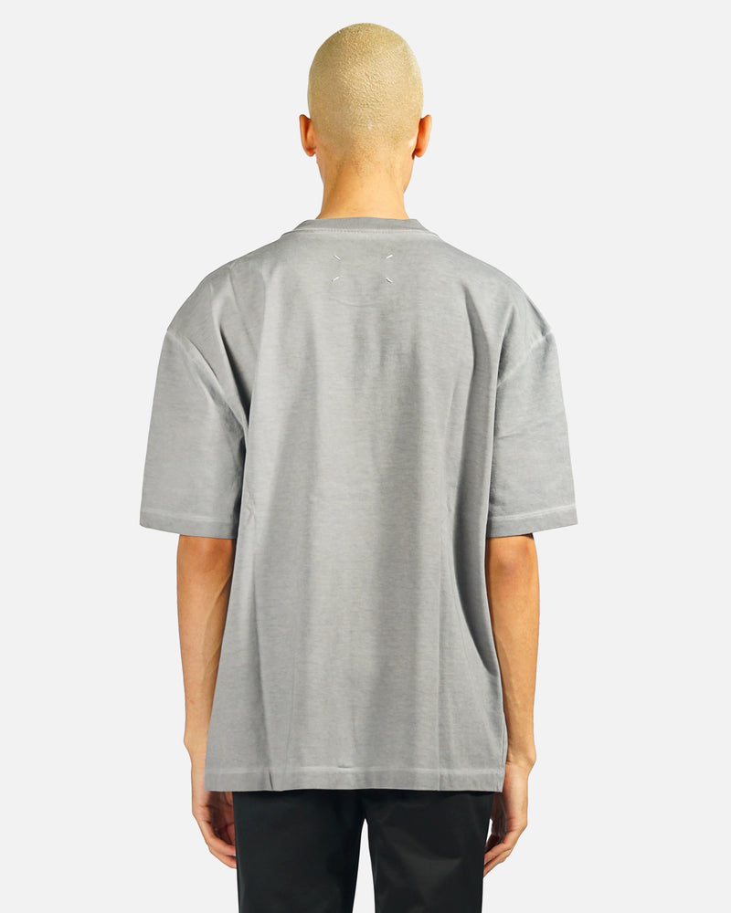 Maison Margiela Men's T-Shirts Embroidered Logo Tee in Grey Resin