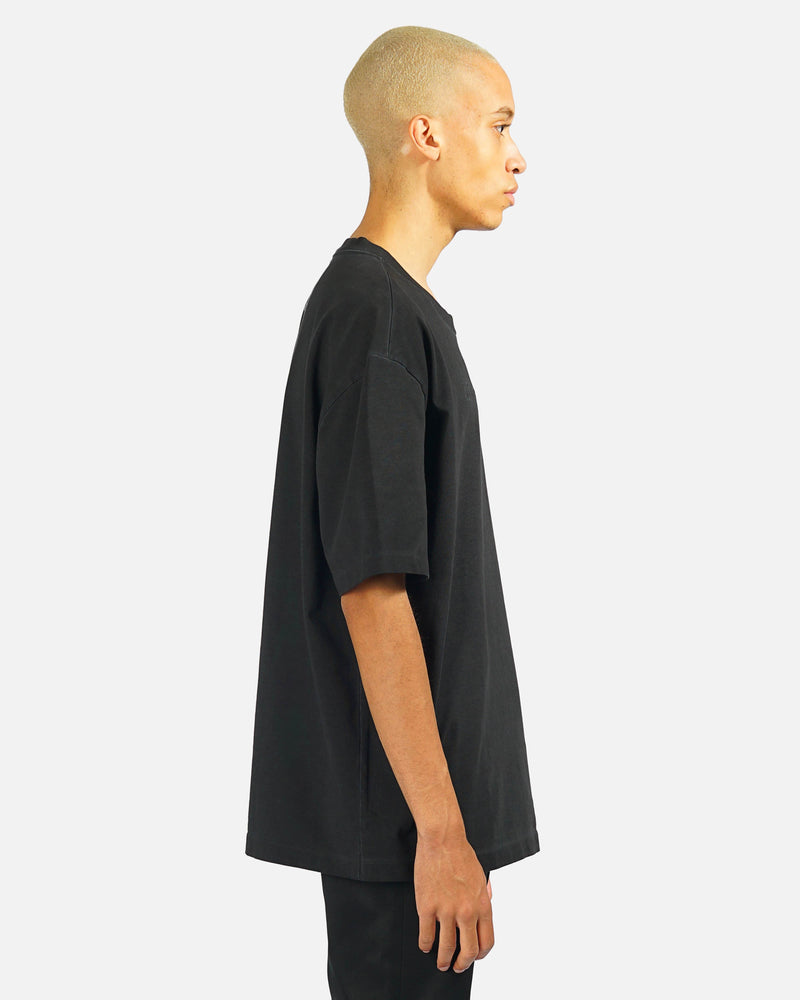 Maison Margiela Men's T-Shirts Embroidered Logo Tee in Washed Black