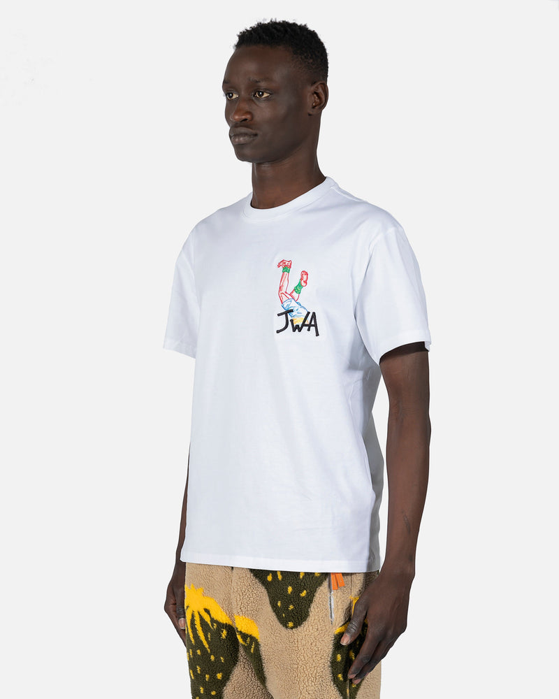 JW Anderson Men's T-Shirts Embroidered Rugby Legs T-Shirt in White