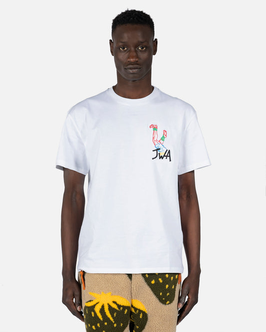 JW Anderson Men's T-Shirts Embroidered Rugby Legs T-Shirt in White