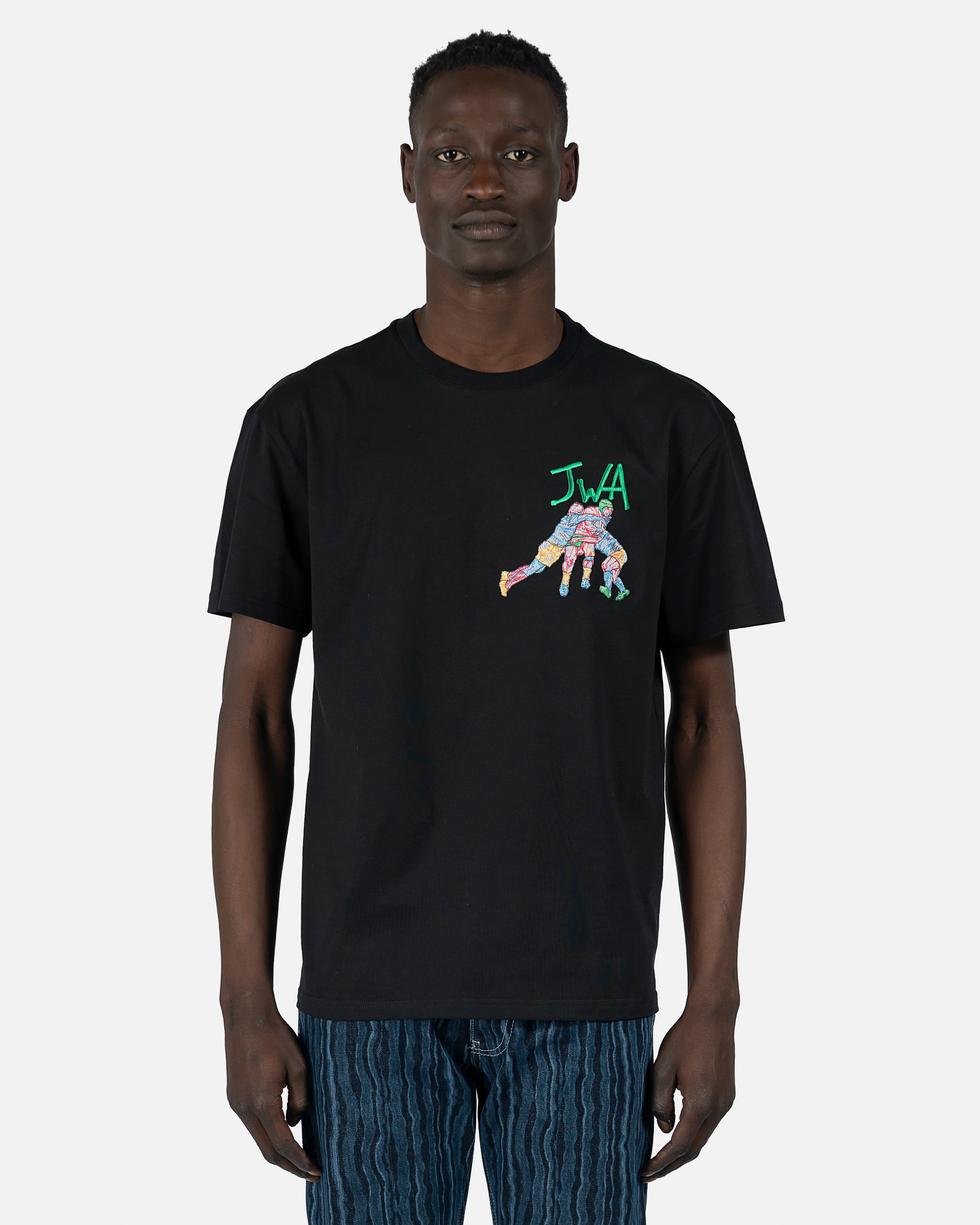 Embroidered Rugby Team T-Shirt in Black – SVRN