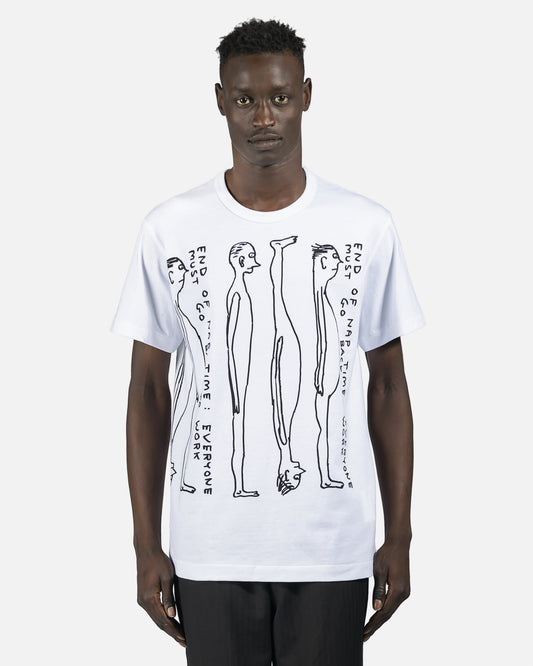Comme des Garcons Homme Deux Men's T-Shirts End of Nap Time Graphic Tee in White