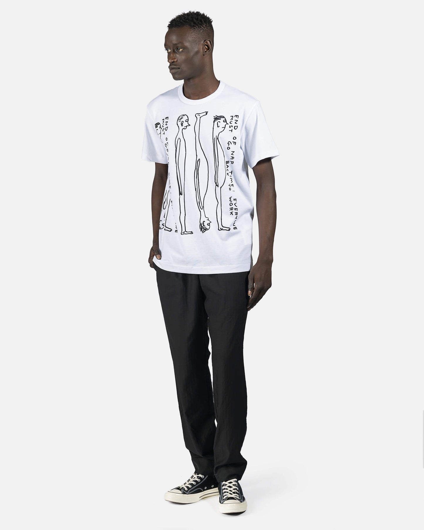 Comme des Garcons Homme Deux Men's T-Shirts End of Nap Time Graphic Tee in White