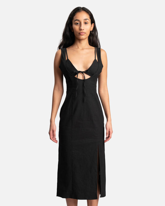Paloma Wool Women Dresses Endy Fitted Midi Dress in Black
