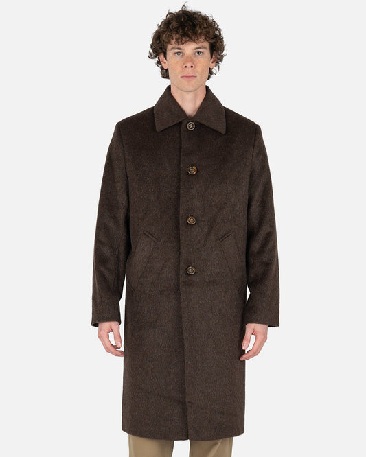 Séfr Men's Jackets Esco Coat in Brown Mohair