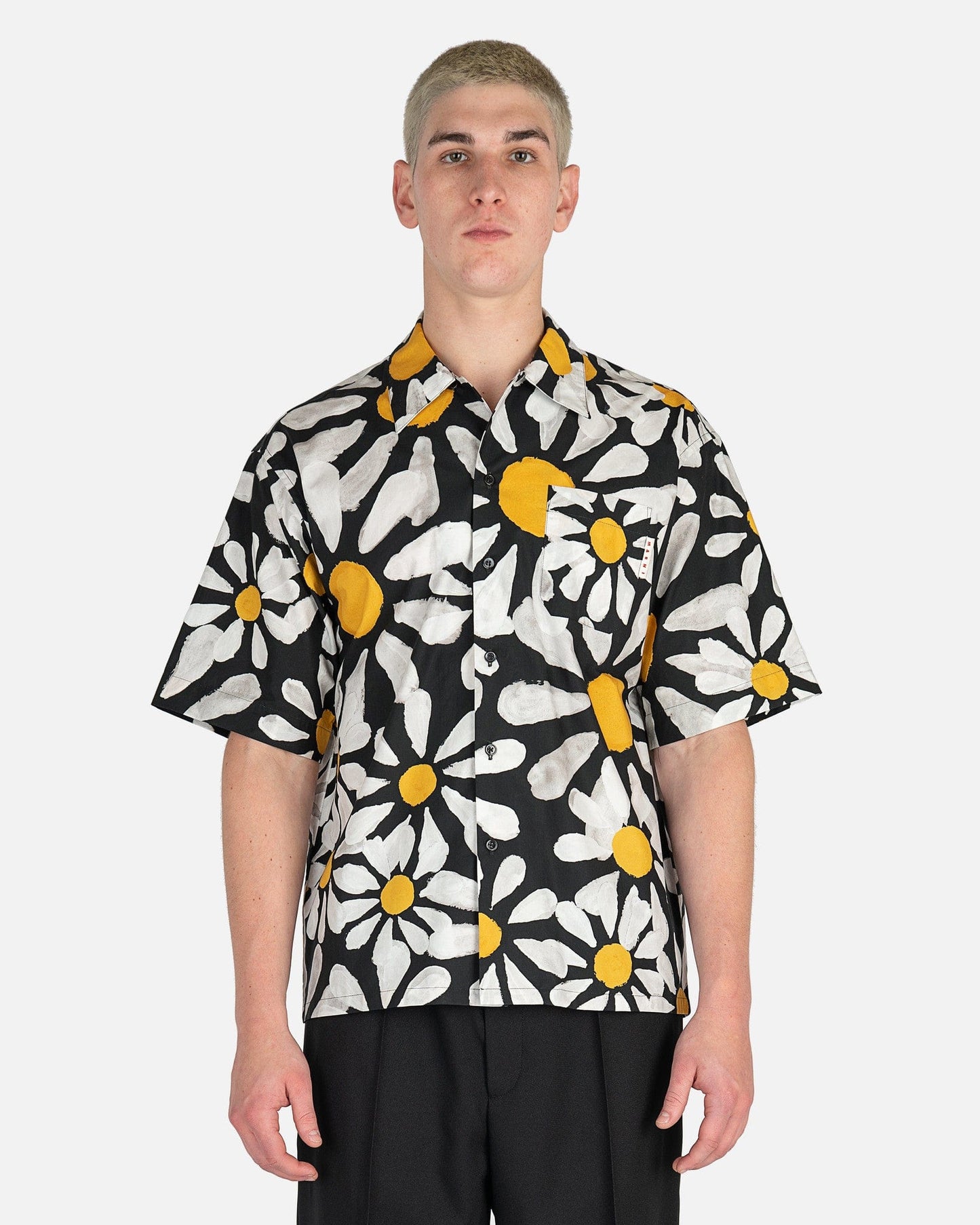 Marni Men's Shirts Euphoria Print Poplin Shirt in Black