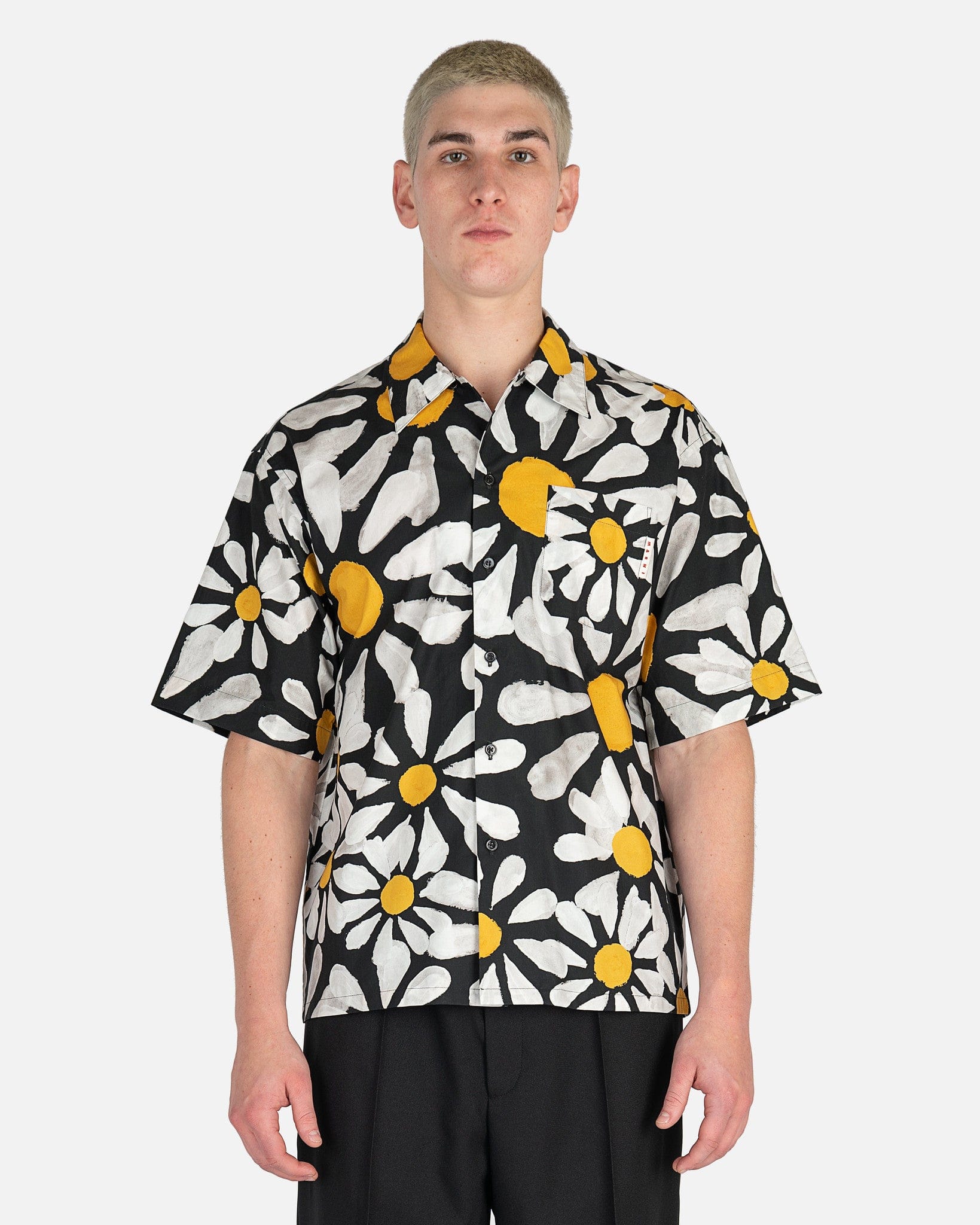 Marni Men's Shirts Euphoria Print Poplin Shirt in Black