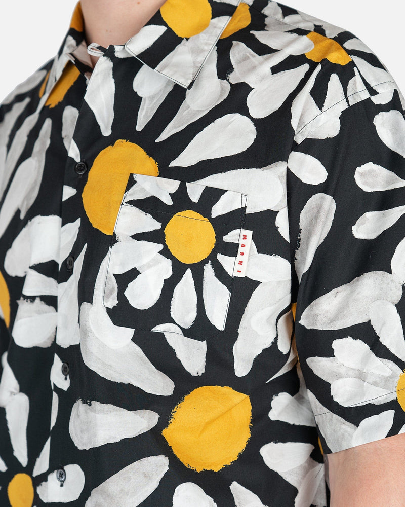 Marni Men's Shirts Euphoria Print Poplin Shirt in Black
