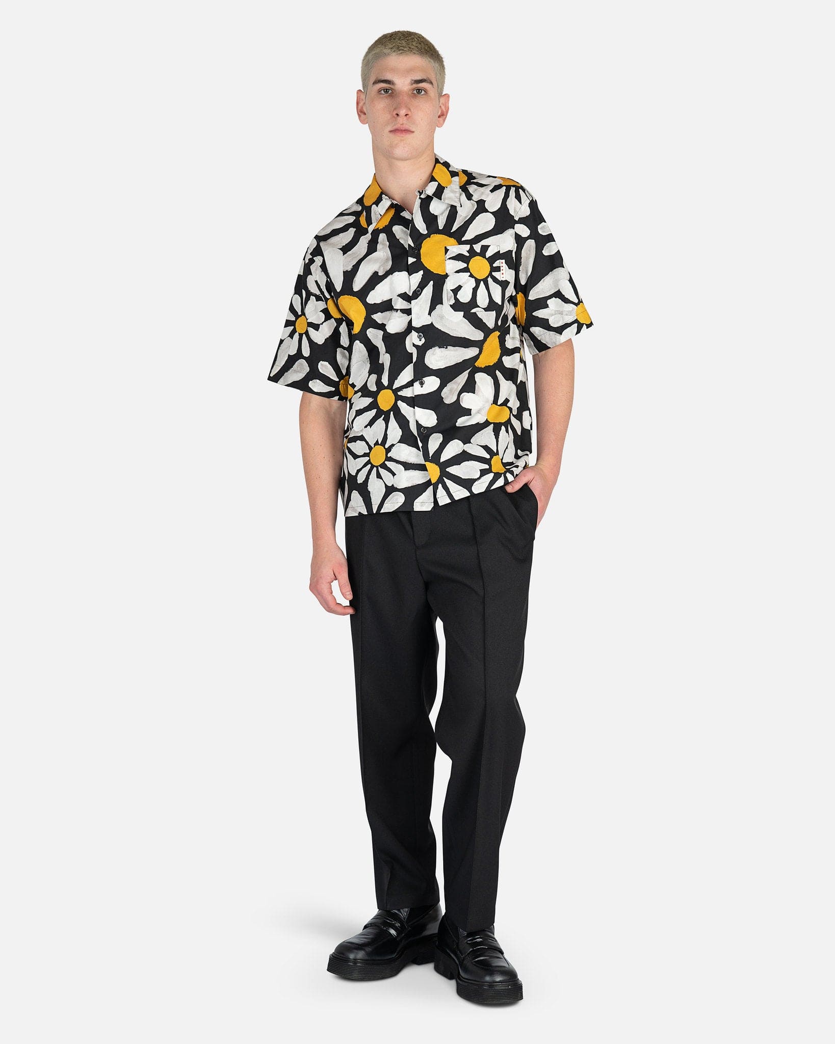 Marni Men's Shirts Euphoria Print Poplin Shirt in Black