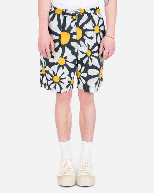 Marni Men's Shorts Euphoria Print Poplin Shorts in Black