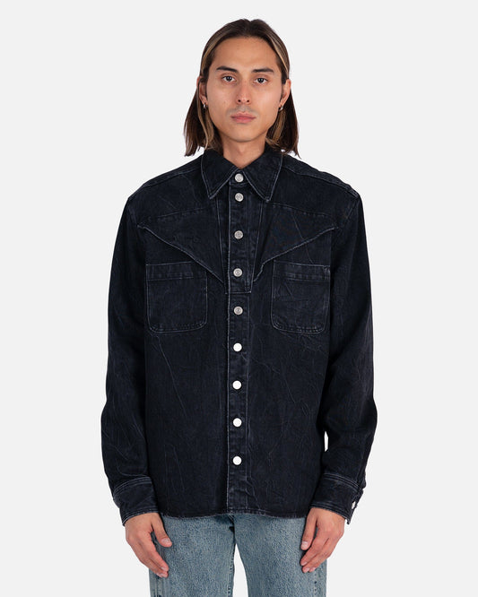 NAMACHEKO Men's Shirt Eveh Shirt in Washed Black