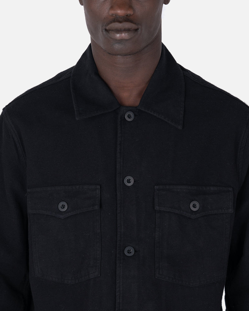 Our Legacy Men's Jackets Evening Coach Jacket in Black Brushed Cotton
