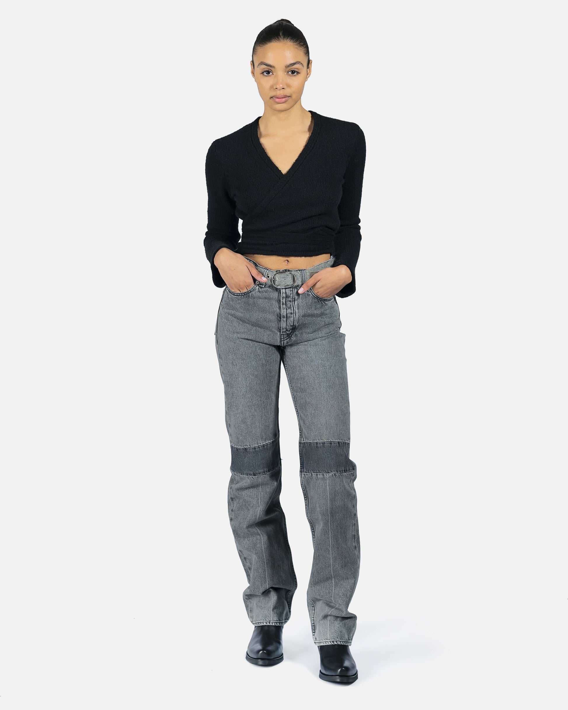 Our Legacy Women Pants Extended Linear Cut in Black/Grey