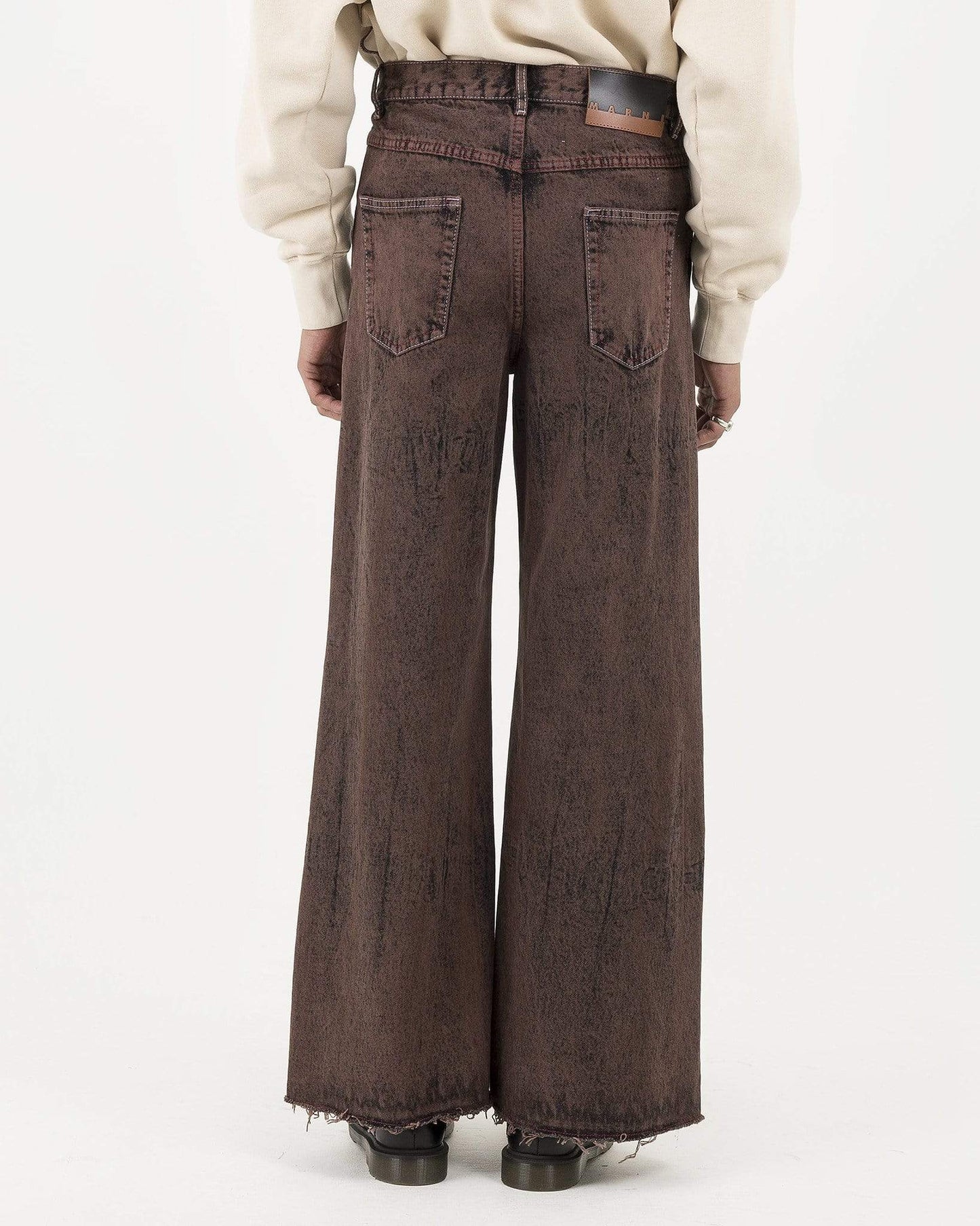 Marni Men's Jeans Faded Loose-fit Jeans in Burgundy