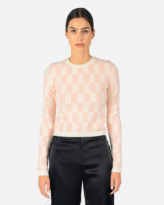 Nanushka mens sweater Feline in Pink Oblong Check