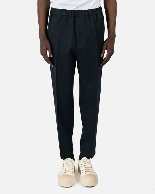 Jil Sander Men's Pants Fine Dry Wool Trousers in Blue Notte