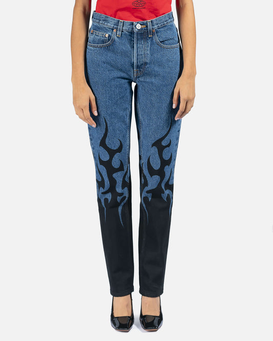 VETEMENTS Women Pants Fire Magic Fit Denim in Blue