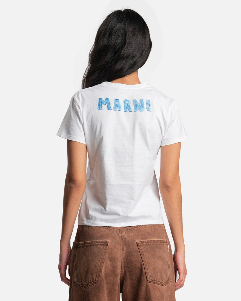 Marni Women T-Shirts Flami Formiche Rosse T-Shirt in Lily White