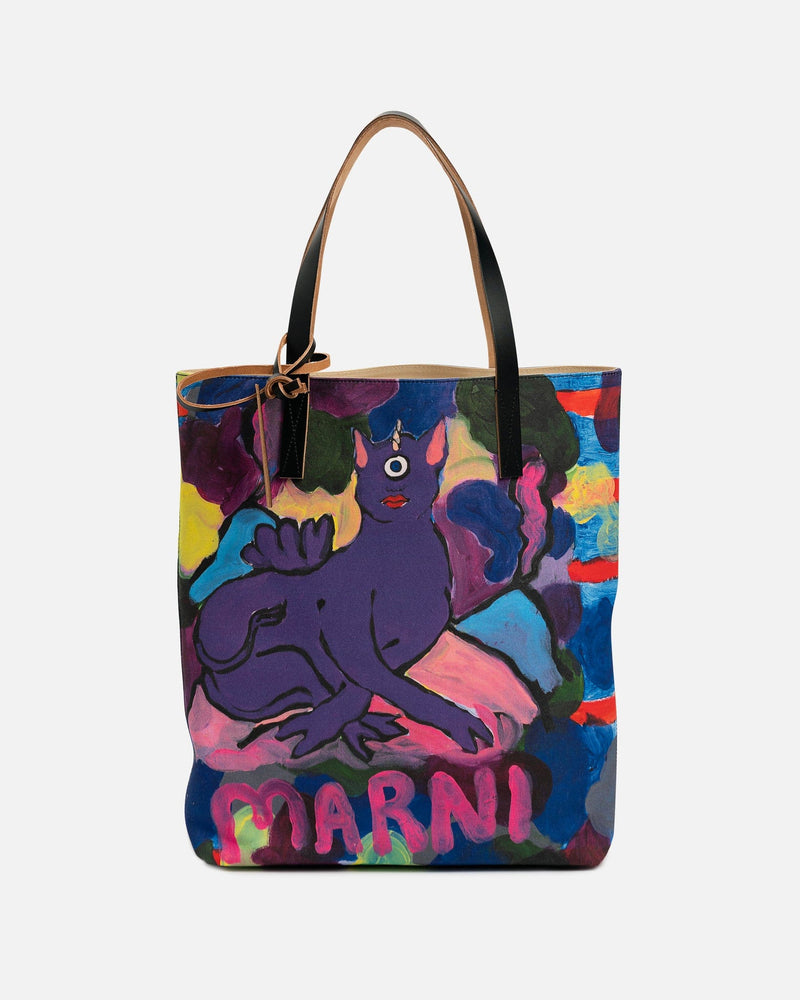 Marni Women Bags Flami Print Tribeca Shopping Bag in Purple