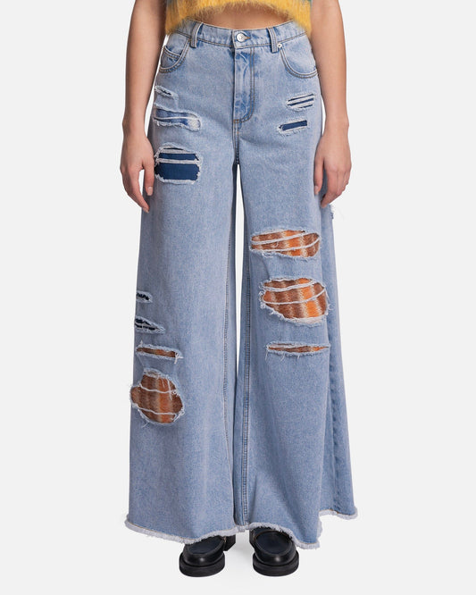 Marni Women Pants Flared Trousers in Illusion Blue