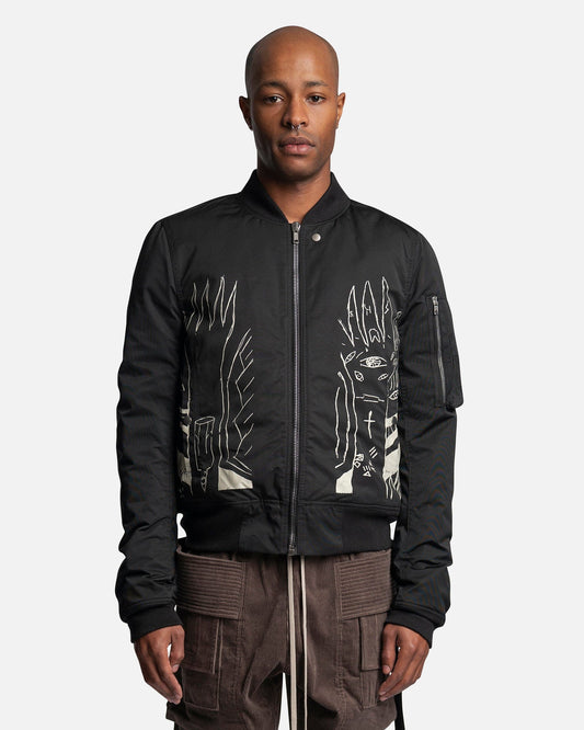 Rick Owens DRKSHDW Men's Jackets Flight Bomber in Black/Pearl