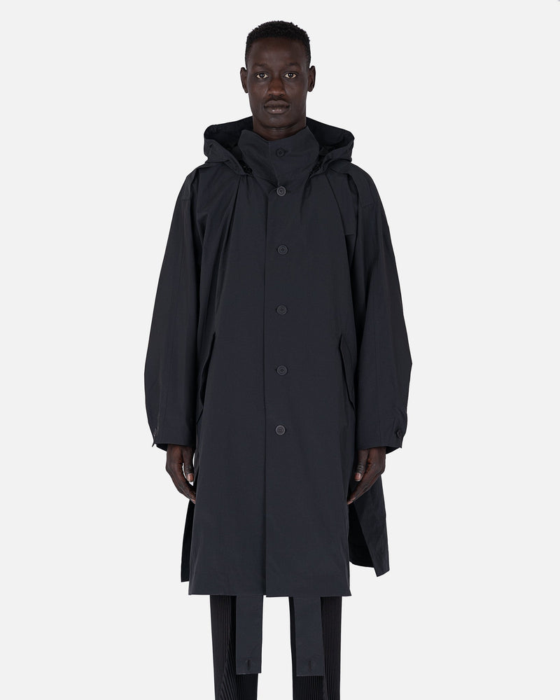 Homme Plissé Issey Miyake Men's Jackets Flip Coat in Black