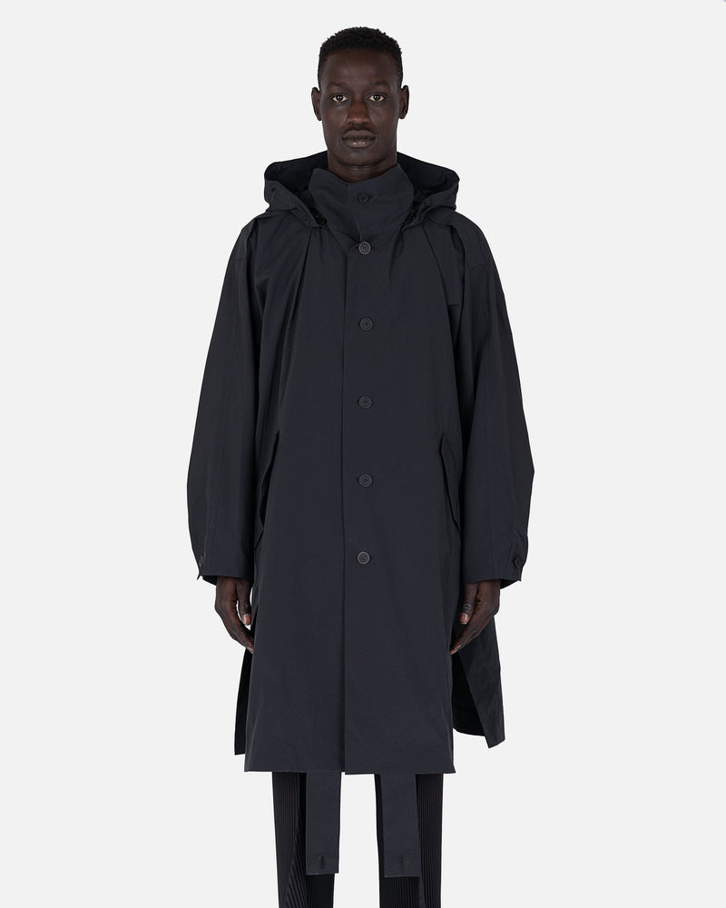 Homme Plissé Issey Miyake Men's Jackets Flip Coat in Black