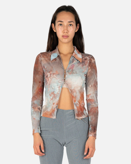 Paloma Wool Women Tops Float Light Sheer Shirt in Angel Print