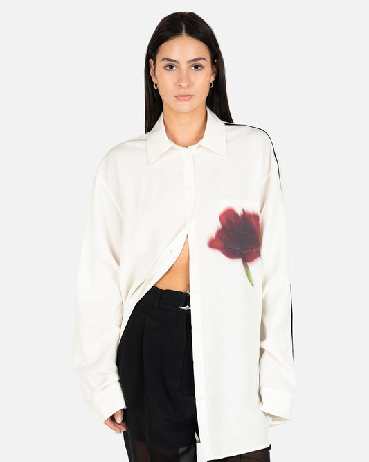 Peter Do Women Tops Floral Peter Shirt in White/Red Peony