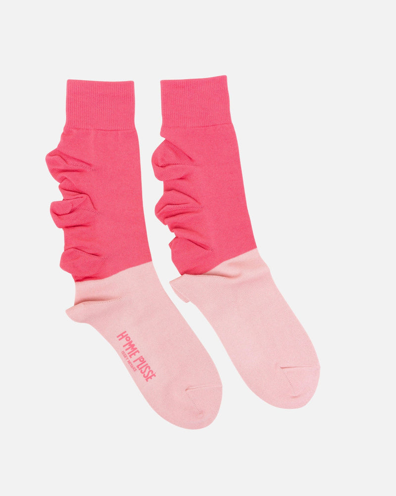 Homme Plissé Issey Miyake Men's Socks O/S Flowers Sock in Pink