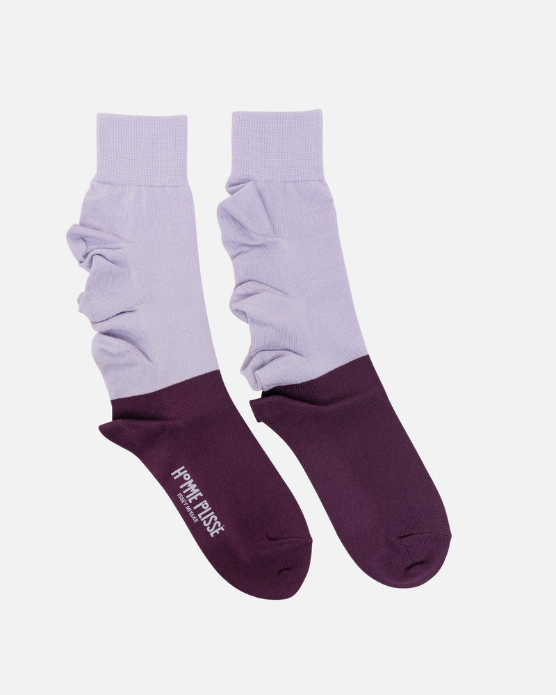 Homme Plissé Issey Miyake Men's Socks O/S Flowers Sock in Purple