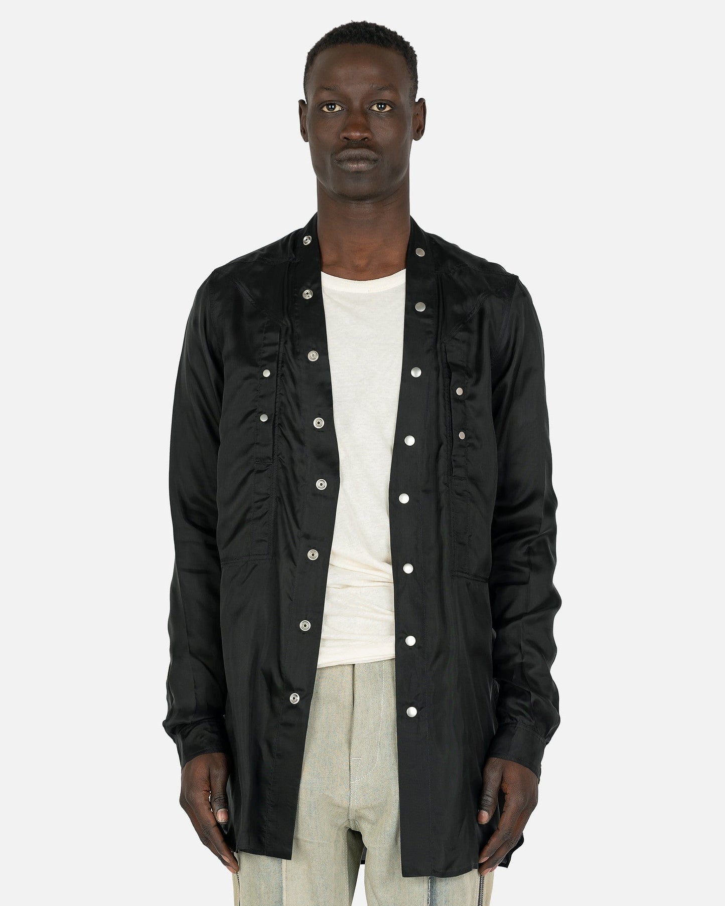 Rick Owens Men's Shirts Fogpocket Larry Shirt in Black