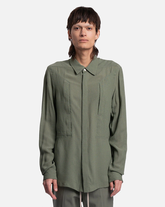 Rick Owens Men's Shirts Fogpocket Outershirt in Moss