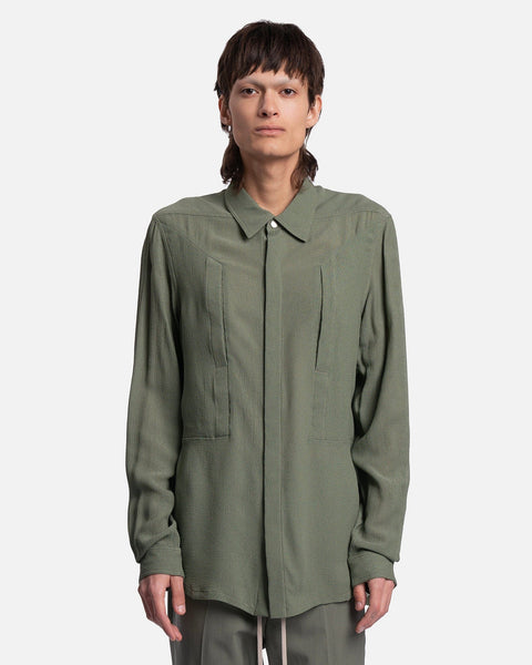 ジャケット・アウター ToRICK OWENS FOGPOCKET OUTER SHIRT 46 fogpocket-outershirt-in-moss-