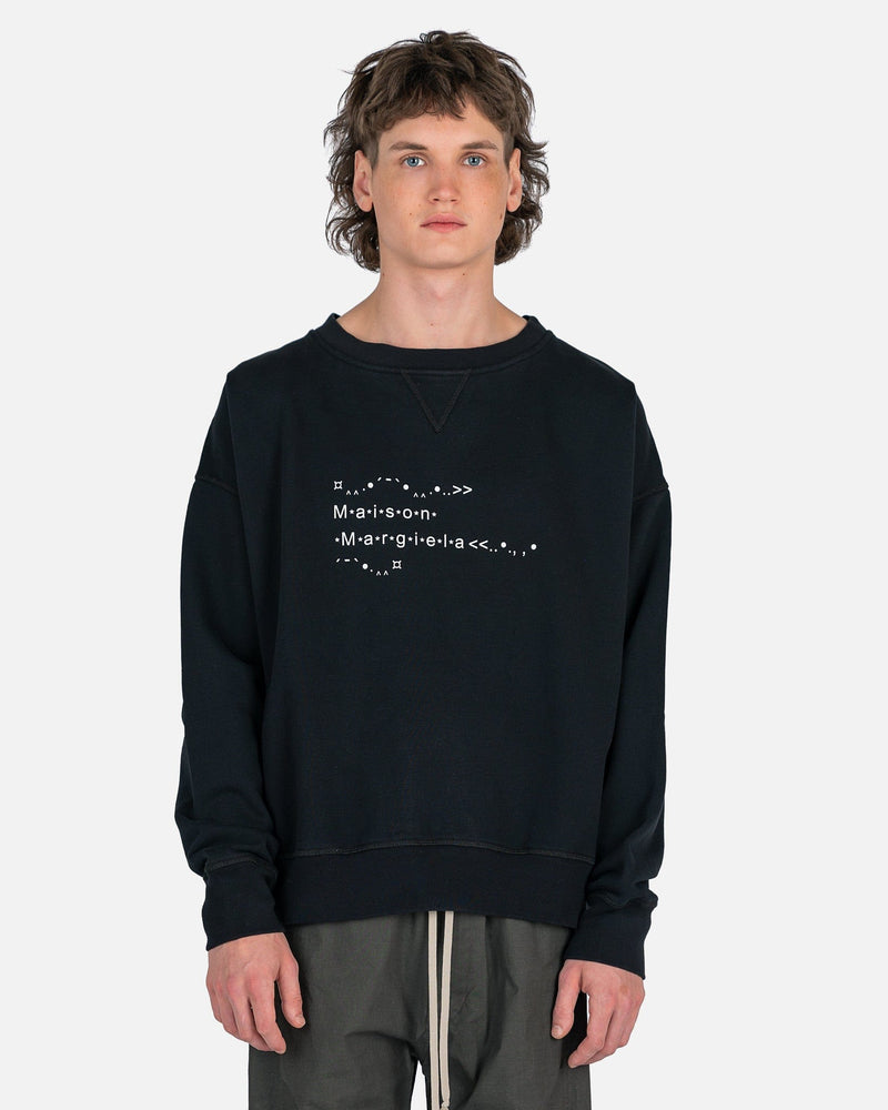 Maison Margiela Men's Sweatshirts Font Generator Sweatshirt in Black