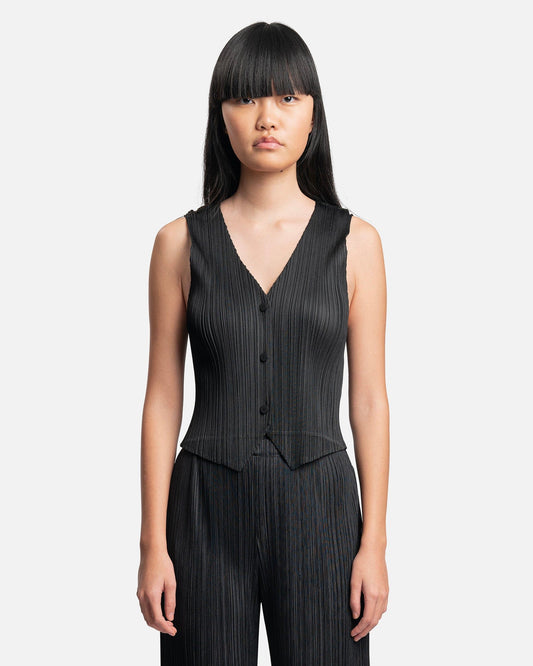 Pleats Please Issey Miyake Women Tops Forward 1 Vest in Black