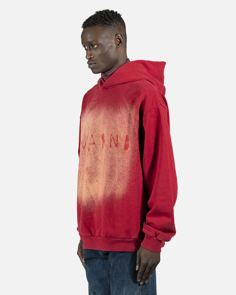 Marni Men's Sweatshirts Found Objects Logo Hoodie in Red