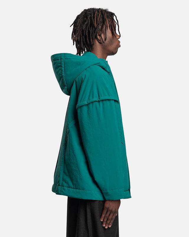 Homme Plissé Issey Miyake Men's Coat Frame Coat Blouson in Green