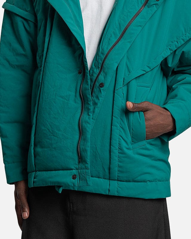 Homme Plissé Issey Miyake Men's Coat Frame Coat Blouson in Green