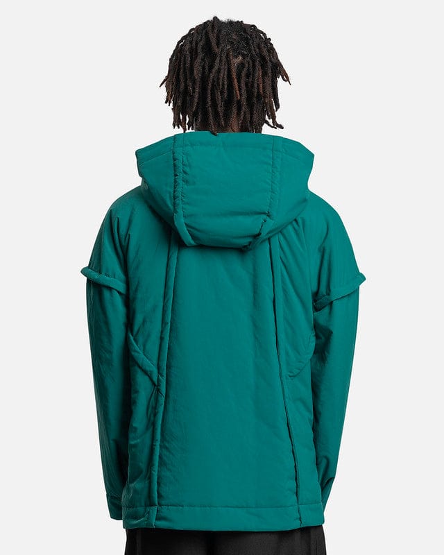 Homme Plissé Issey Miyake Men's Coat Frame Coat Blouson in Green